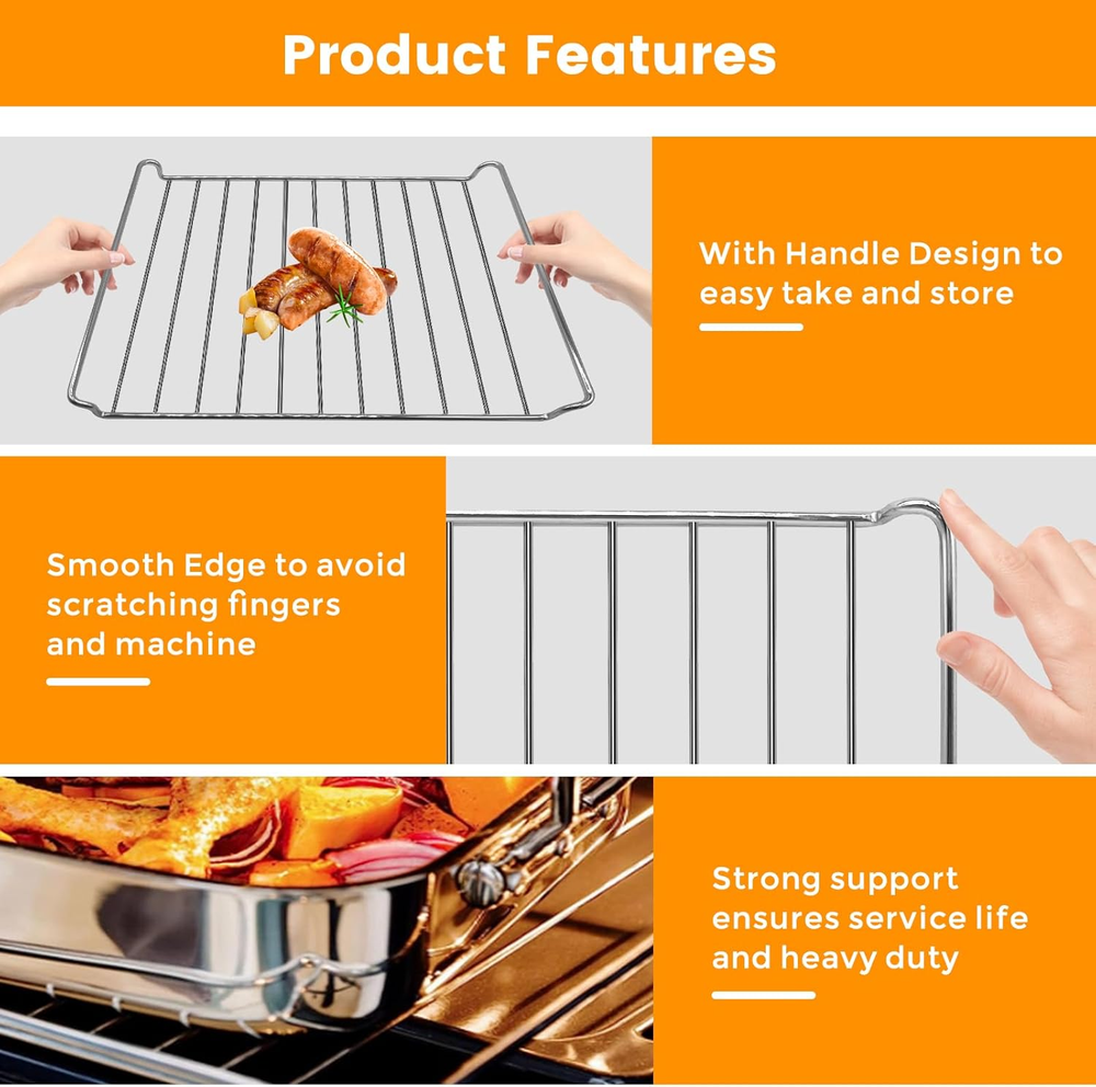 Stainless Steel Air Fryer Cooling Rack for Cuisinart TOA 60 65 70 12.4x11 inches