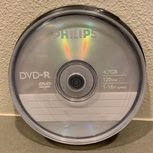 Philips DVD-R 4.7GB, 120 Minutes, 16x Speed, 10Ct, New Sealed - Picture 2 of 9
