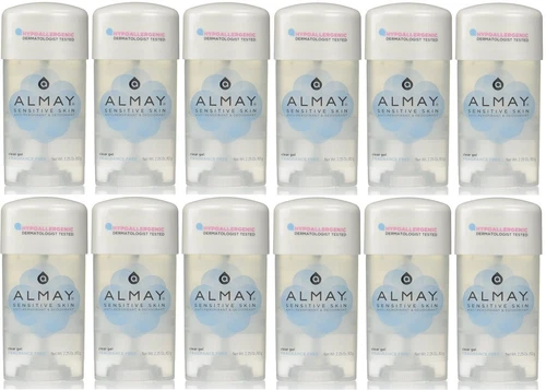 12 Pack Almay Anti Perspirant Deodorant Fragrance Free Clear Gel 2.25 Oz