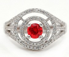 3CT Fire Garnet  White Topaz 925 Solid Sterling Silver Ring Jewelry Sz 6 IB2-5