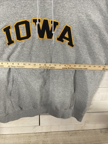 University Of Iowa Embroidered Spellout Gray VTG Champion Hoodie SZ XXL - Picture 7 of 10