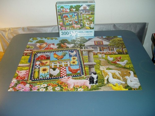 William Vanderdasson Jigsaw Puzzle Viewing the Rooster Themed Quilt Complete
