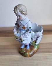 Antique Conta & Boehme German Porcelain Fairing Girl Match Holder & Striker