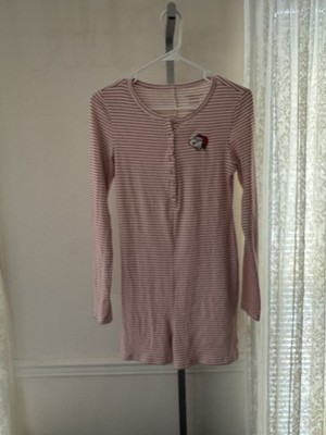 American Eagle x Peanuts Snoopy Women s Plush PJ Long Sleeve Striped Romper M