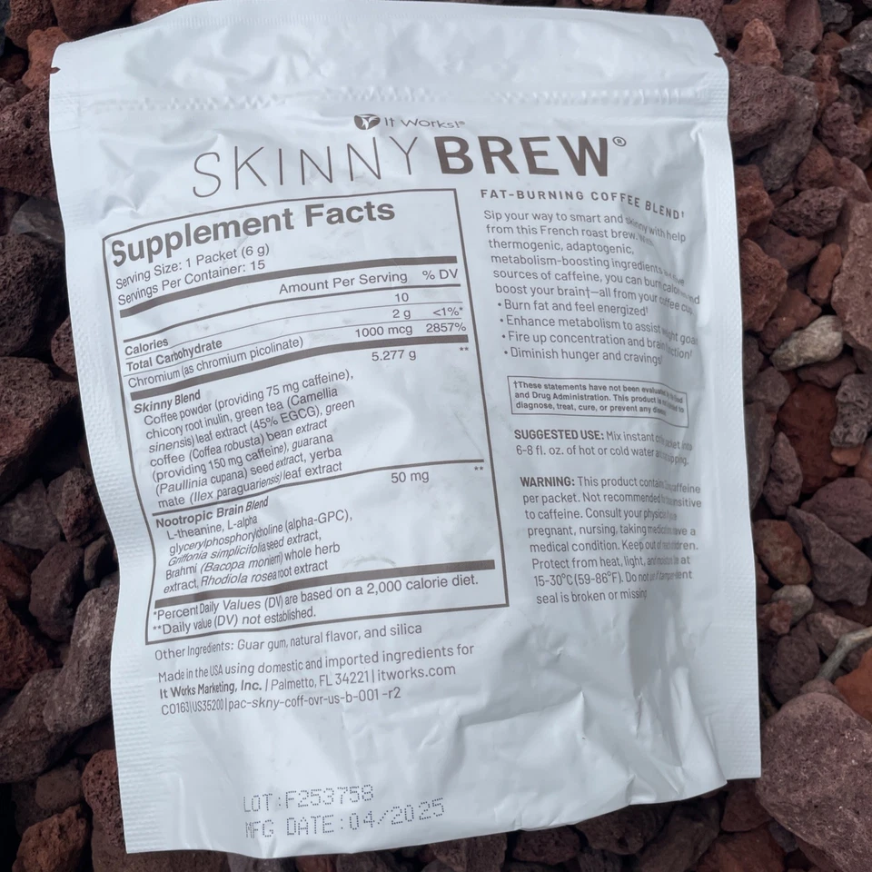Mezcla de café quema grasa It Works Skinny Brew 15 paquetes individuales café ceto nuevo Foto 4 de 4