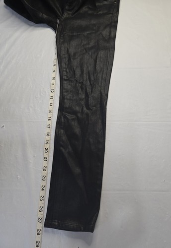 LOFT Jeans Black Shiny Shimmer Denim Mid Rise Skinny Bikercore 28/6P - Picture 20 of 22