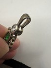 Sterling Silver 925 Baby Boy Pendant/ Charm With Green May Birthstone. 2.16 Gram — photo 2