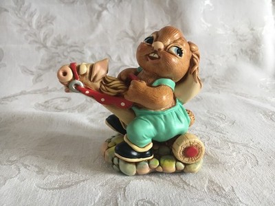 PenDelfin Rabbit Collectors Stoneware Figurine Dobbin wearing Turquoise Outfit