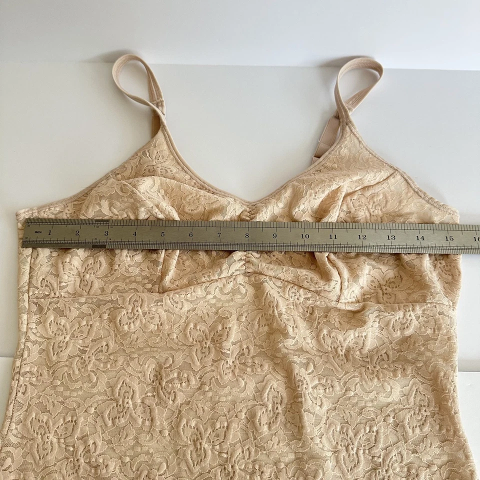 Prendas moldeadoras Bali Lace 'N Smooth Cami L Rosa Beige Encaje BL12 Femenino Fairycore Foto 4 de 4
