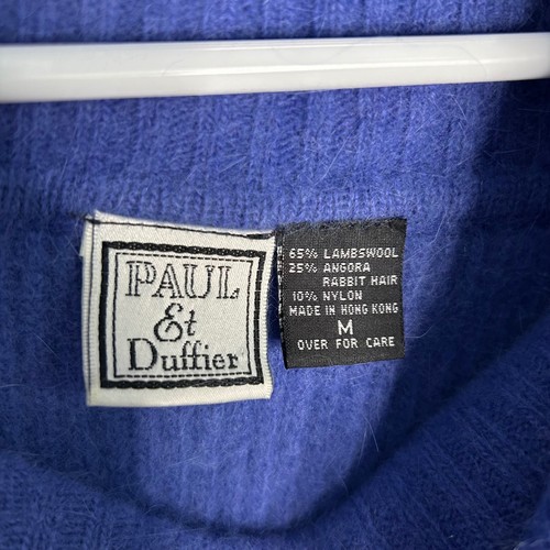 Paul & Duffier vintage purpke Ribbed Cowl Neck Wool Angora Rabbit Hair Sweater - Afbeelding 4 van 10