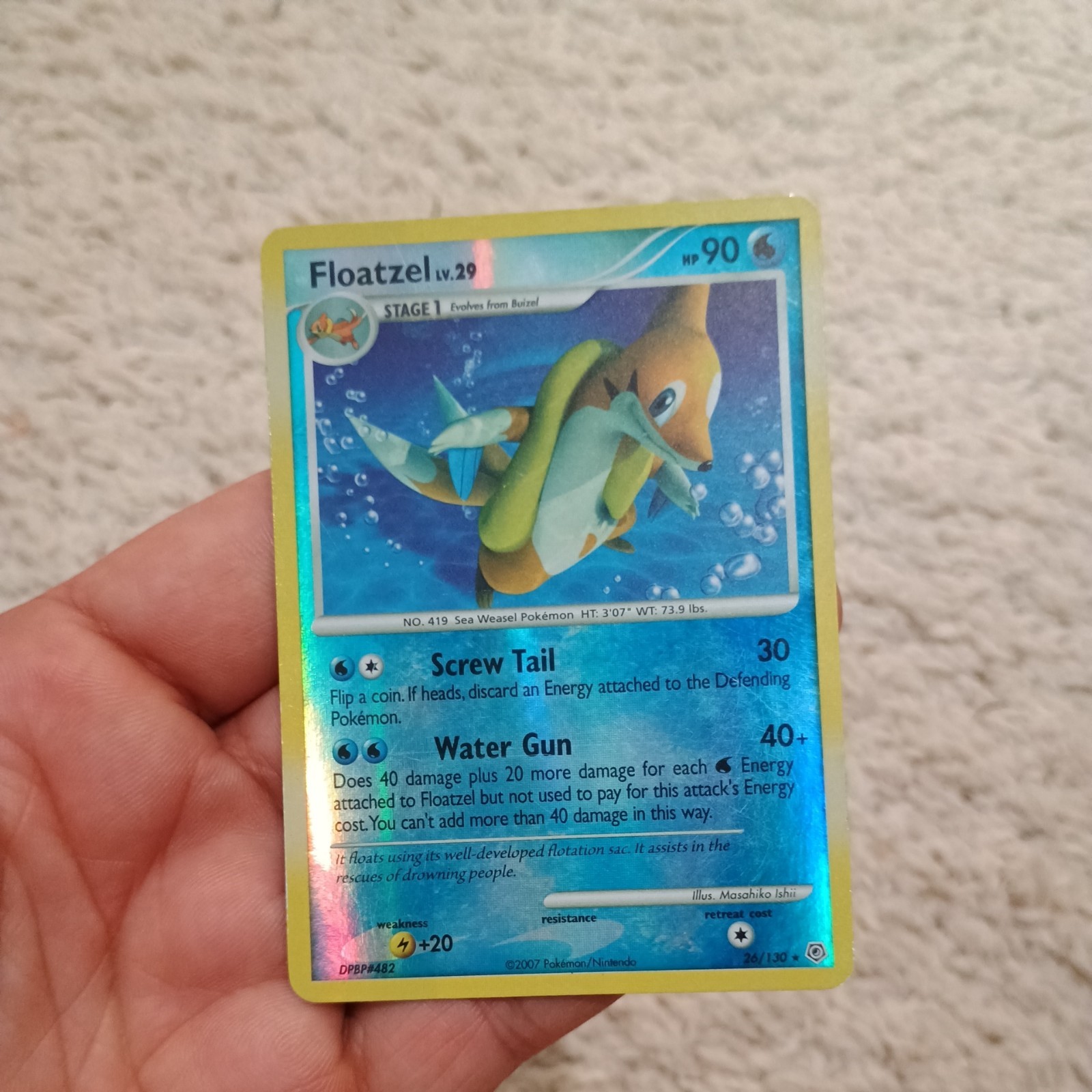 Pokemon Card Floatzel LV.29 Diamond & Pearl 26/130 EXC/NM Non-Holo Rare TCG!!!!!