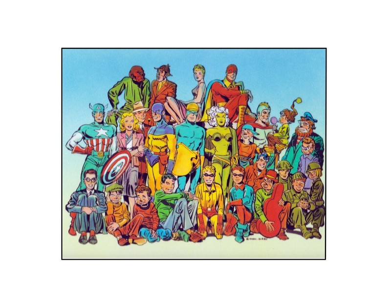 Captain America & Everyone Else/ Golden age comic Sericel / Joe Simon Jack Kirby