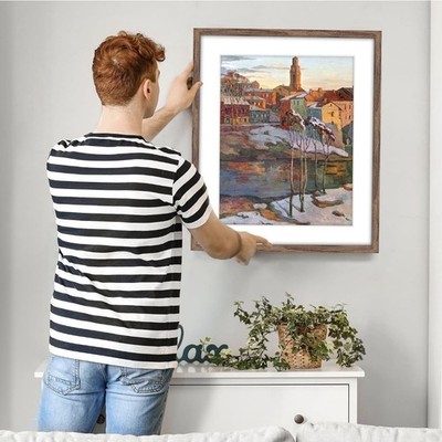 Euwazram Rustic Walnut 22x28 Frame - Single Frame, 22 x 28 Poster Frame