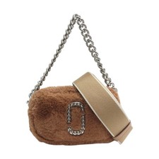 MARC JACOBS The Plush Snapsho Shoulder Bag Faux Fur Brown H159M01RE21