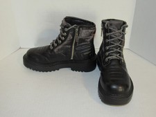 Harley Davidson Black Leather Biker Grunge Y2K Chunky Ankle Boots 81404 Womens 8