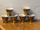 Set of 6 Brass Footed Egg Cup Holders With Porcelain Cup Insert — photo 10