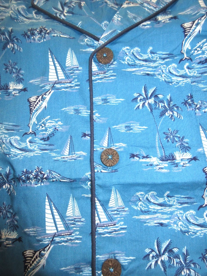 Tommy Bahama Para hombres Tejido Cuello Muesca Pantalón Largo PJ Set Tropical Sea Life Nuevo con Etiquetas Foto 3 de 4