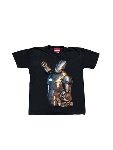 Vintage Y2K 2008 Iron Man Promo Tee Size Youth M Marvel Comics T-Shirt Black