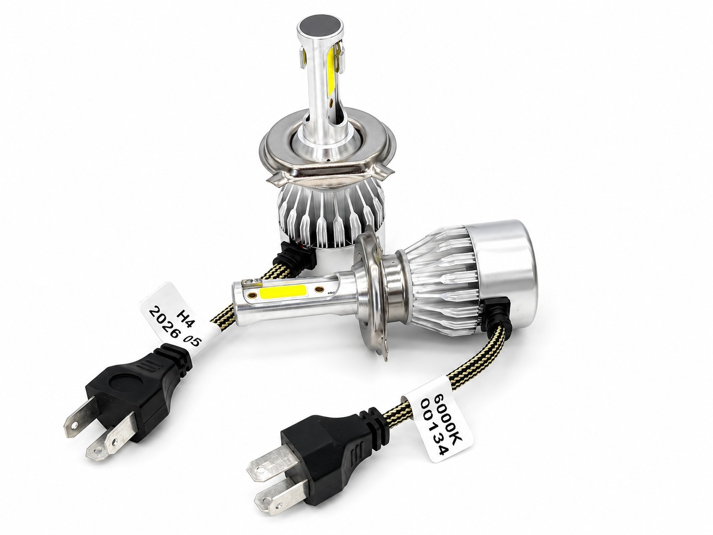 Lampadine Fari Auto H4 LED Classiche Abbaglianti Alti/bassi Ricambio Diretto 6000k - Miniatura 4