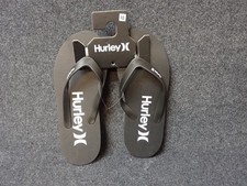 NEW Hurley Men's Flip-Flop Sandals Black/White 10 HU8