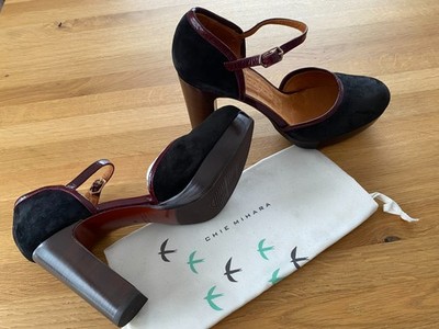 Chie Mihara Pumps YALO   Schwarz / Burgundy |  Größe 41 | Neu & OVP