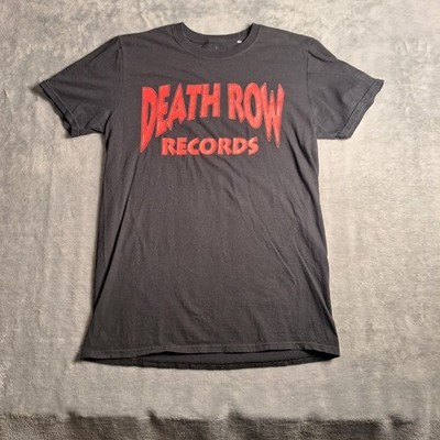 DEATH ROW RECORDS Red Logo T-Shirt Black Graphic Tee Size Medium 