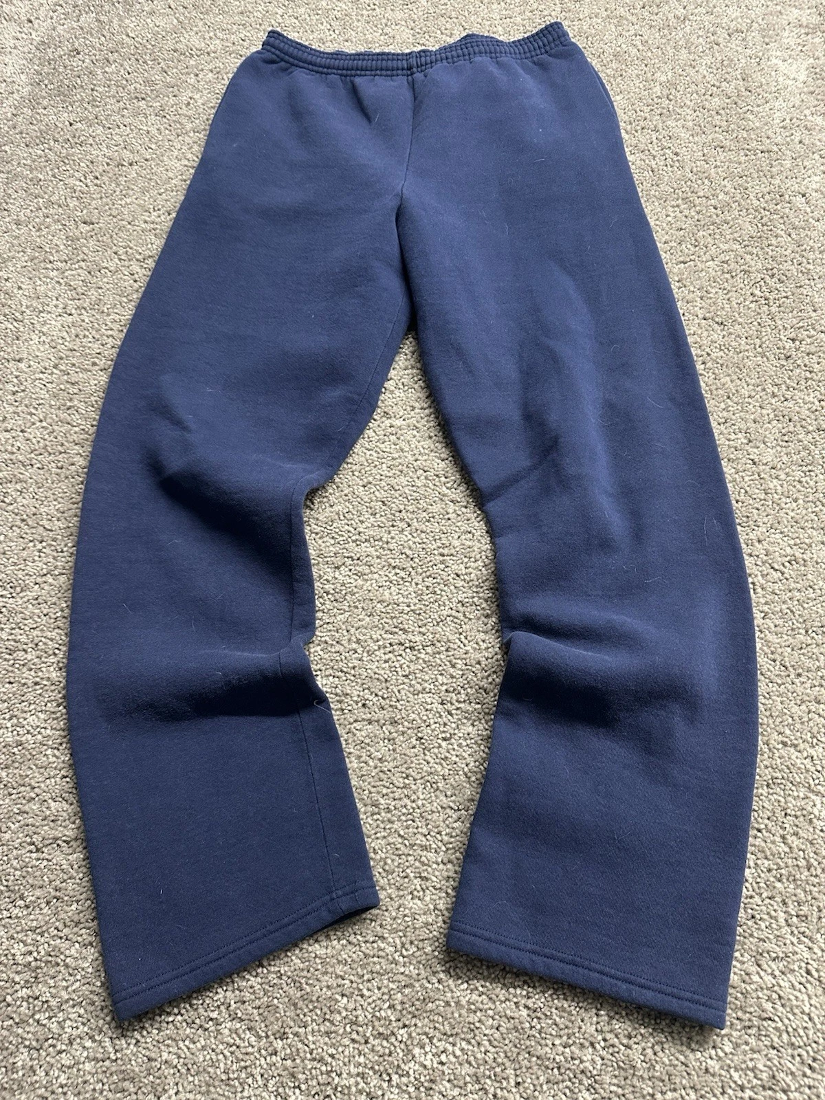 Vintage Russel Athletic Sweatpants Navy Navy Blue Open Hem With Pockets Medium