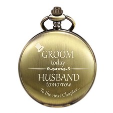 Mens Engraved Pocket Watch Gifts for The Groom from Bride Pocket Watches Wedd...