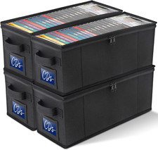 CD Storage Box with Clear Window - 4 Pack Media Organizer, Innovative