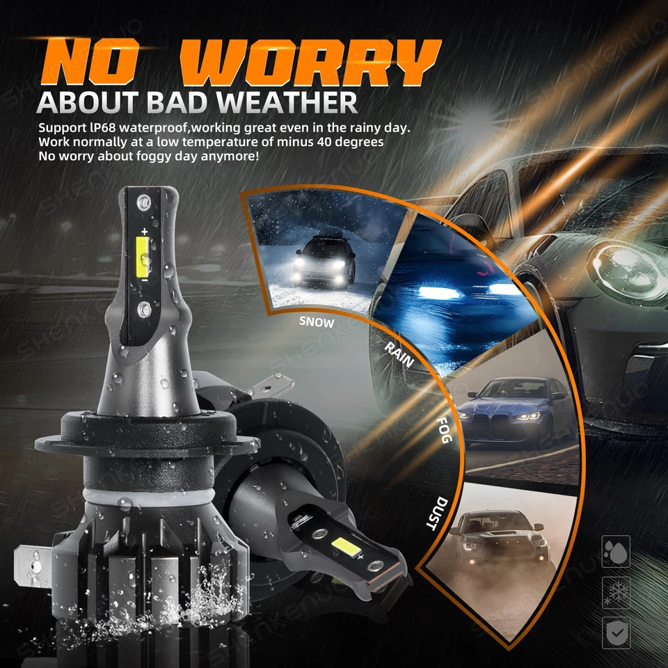 Combo de faros LED de haz alto bajo + bombillas antiniebla para Cadillac Catera 1997-2001 Foto 2 de 4