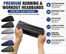 Sports Headbands For Men & Women, Moisture Wicking Workout Sweatbands US