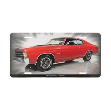 Leggendaria Chevy Malibu SS 1972 Muscle Car | Vibrante Patente Anteriore Personalizzata in Metallo