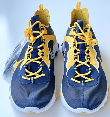 Nike React Element 55 WV University Navy/Yellow CK4854-400 Men's Size 15 Running