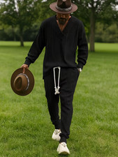 Men's Outfit 2 Piece Set Shirt  Pants Suit PLUS SIZE BIG 5XL