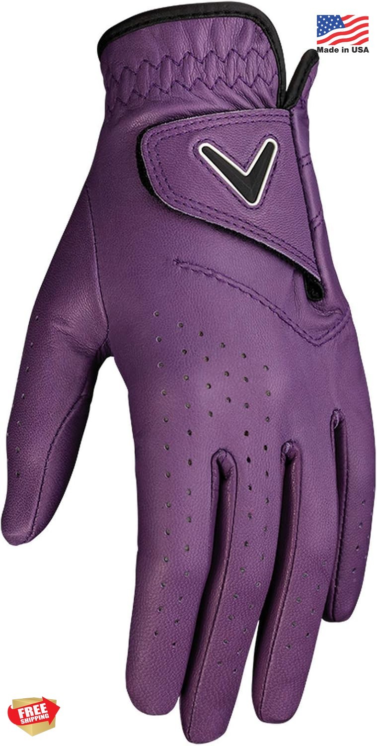 Glove Small Purple Left Hand Adjustable Leather