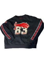 Superdry 83 Collage Embroidered Women's Cropped Sweatshirt Size 8 Black