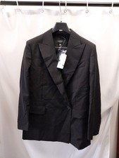 Weekend MaxMara Pure Virgin Wool Tailored Blazer Jacket Black US 10 / UK 12 NWT