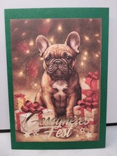 Weihnachtskarte Hund 17x12 mit Umschlag Weihnachten Karte Handgemacht NEU