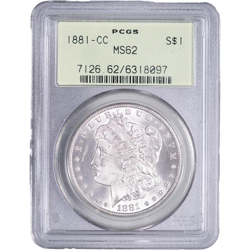 1881-CC $1 Morgan Silver Dollar - Carson City ~ PCGS MS62 - OGH