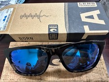 COSTA DEL MAR Tybee POLARIZED Sunglasses Shiny Black Kelp/Blue Mirror 580G NEW