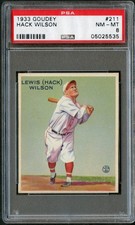 1933 Goudey #211 Hack Wilson HOF PSA 8 NM-MT 05025535 