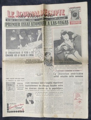 Le Journal d'Egypte du Dimanche - 28 gennaio 1951 - Essai atomique a Las Vegas