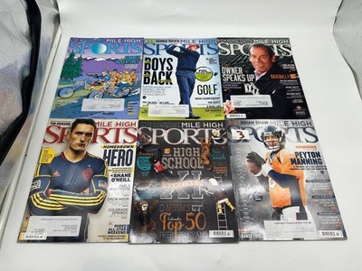 Mile High Sports Magazine Lot 6 Issues 2013-2015 Peyton Manning Golf Soccer
