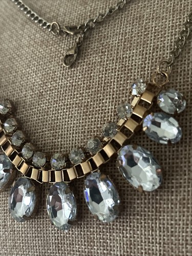 Vintage 60er Jahre - klare Strass/Zirkona Chocker Halskette goldfarben Damen Vintage - Bild 4 von 10