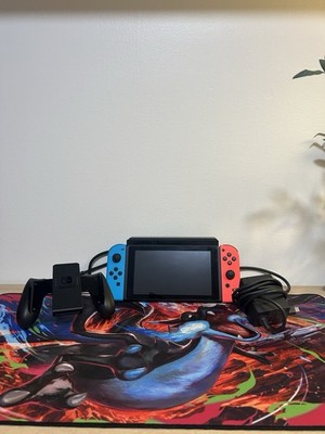 Nintendo Switch Neon Red/Blue with Docking Station, Joy Con Controller & Cables