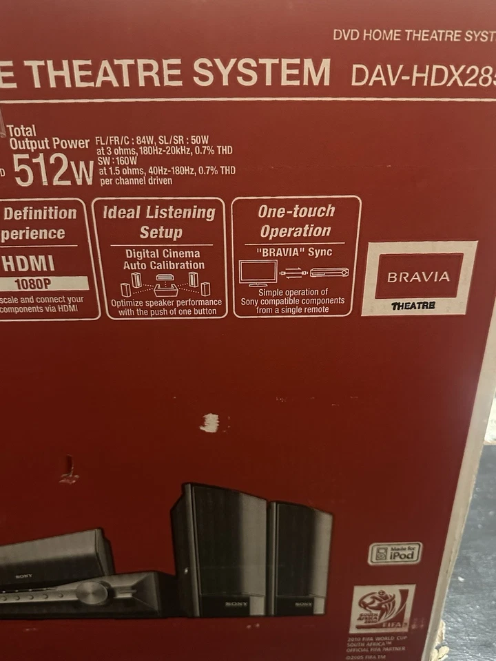 Sony DAV-HDX285 5.1 Channel Home Theater System NIOB - Image 4 of 4