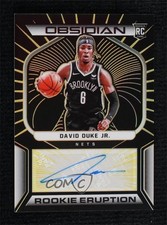 2021 Panini Obsidian Electric Etch Yellow 7/10 David Duke Jr #RES-DDJ Auto d4v