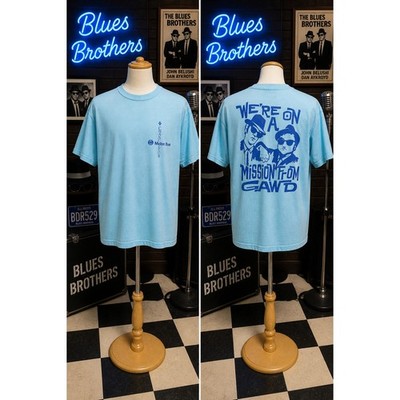 Vintage Screen Stars Blues Brothers Mission From God Tee USA L Single Stitch