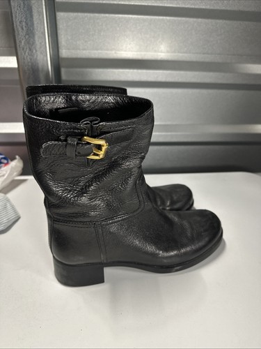 Prada Ankle Boots Black Leather Womens Shoe Size US 6.5 EU 36.5 $780 - Picture 2 of 7