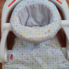Fisher-Price Infant Baby Bouncer Seat, Gray Geometric Pattern